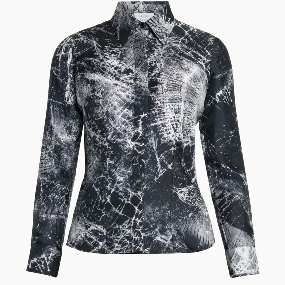 McQueen
Smashed Screen Silk Shirt - 6